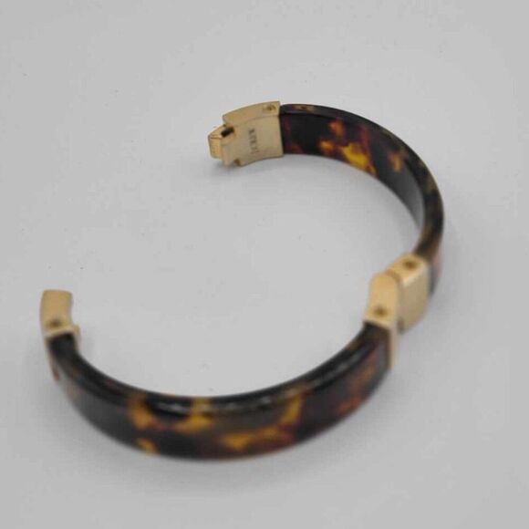 J Crew Faux Tortoise Hinged Bangle Bracelet - Picture 7 of 7
